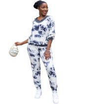 Casual African Two Piece Tie Dye Pants Set