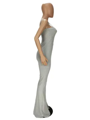 Plain Bell Bottom Strap Jumpsuit