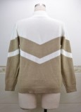 O Neck Wavy Striped Loose Pullover Sweater
