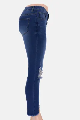 Western High Waist Ripped Fit Jeans