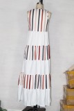 Summer Striped Sleeveless Long Boho Dress