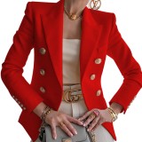 Western Autumn Solid Color Office Blazer