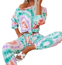 Autumn Tie Dye Matching Shirt and Pants Set