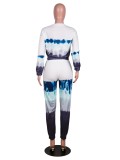 Autumn Tie Dye Matching Top and Pants Lounge Wear
