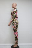 Autumn Floral Print Matching Tracksuit