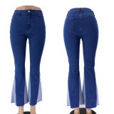 Bell Bottom Patchwork Western Jeans