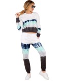 Autumn Tie Dye Matching Top and Pants Lounge Wear