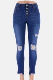 Western High Waist Ripped Fit Jeans