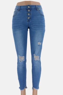 Western High Waist Ripped Fit Jeans