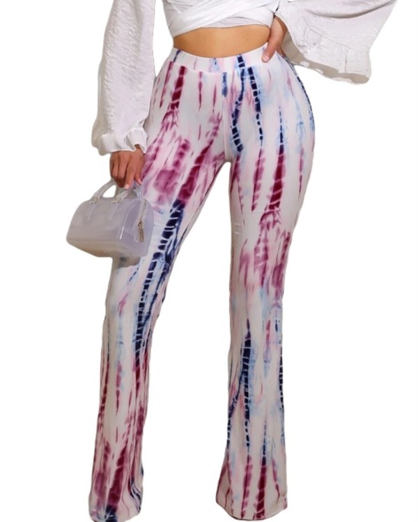 Sexy Tie Dye High Waist Trousers