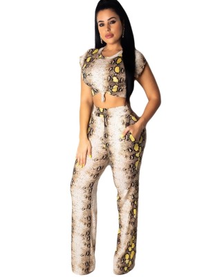 Summer African Matching Two Piece Crop Top and Pants Set