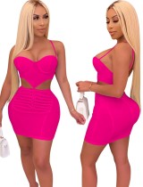 Sexy Cut Out Push Up Halter Bodycon Dress