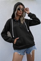 Casual Plain Hoodie Pocket Sweat Shirt