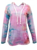 Autumn Tie Dye Hoody Shirt with Front Pocket
