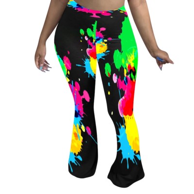 Bell Bottom High Waist Colorful Trousers