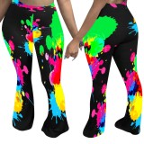 Bell Bottom High Waist Colorful Trousers