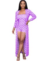 Matchiong Polka Strapless Rompers and Long Cardigans