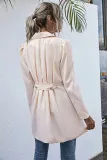 Autumn Solid Plain Long Blazer with Pockets