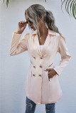Autumn Solid Plain Long Blazer with Pockets