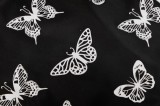 Street Style Butterfly Print Black Punk Pants