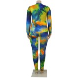 Plus Size Autumn Tie Dye Two Piece Pants Set