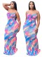 Summer Tie Dye Strap Long Dress