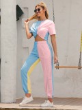 Autumn Contrast High Waist Track Pants