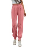 Autumn Solid Color High Waist Track Pants