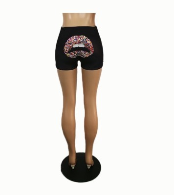 Sexy Print High Waist Fitted Jogger Shorts