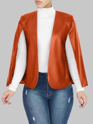 Autumn Slit Sleeves Leather Jacket