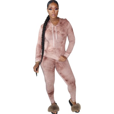 Autumn Tie Dye Hoody Shirt and Pants Set