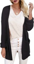 Autumn High Low Pocket Long Cardigans with Side Slits