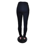 Solid Color High Waist Fitted Stacked Leggings