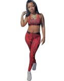 Summer Jogging Print Bra and Legging Set