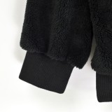 Camou Print Black Polar Fleece Pullover Top