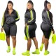 Plus Size Long Sleeves Jersey and Shorts Sweatsuit