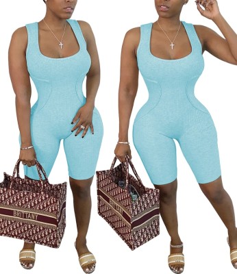 Sports Knitted Sleeveless Bodycon Rompers