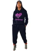 Autumn Print Long Sleeve Hoody Sweatsuit
