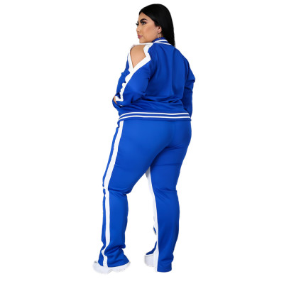 Plus Size Autumn Long Sleeve Zipper Tracksuit