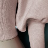Sexy Tight Plain Knitted Top with Pop Sleeves