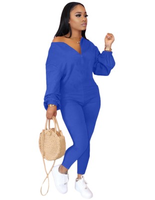 Autumn Casual Plain Tight Jumpsuit