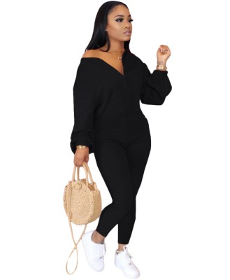 Autumn Casual Plain Tight Jumpsuit