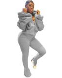 Autumn Backless Sexy Long Sleeve Hoody Jumpsuit with Pop Sleeves