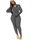 Autumn Blank Hoody Zipper Tracksuit