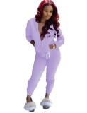 Autumn Blank Hoody Zipper Tracksuit