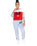 Long Sleeve Contrast Print Hoody Sweatsuit