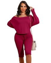 Casual 2 Piece Solid Plain Loose Shirt and Tight Shorts Lounge Set