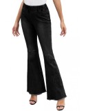 Black High Waist Bell Bottom Jeans