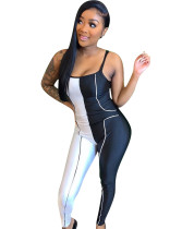 Sexy Contrast Strap Bodycon Jumpsuit