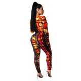 Sexy Deep-V Long Sleeve Colorful Bodycon Jumpsuit